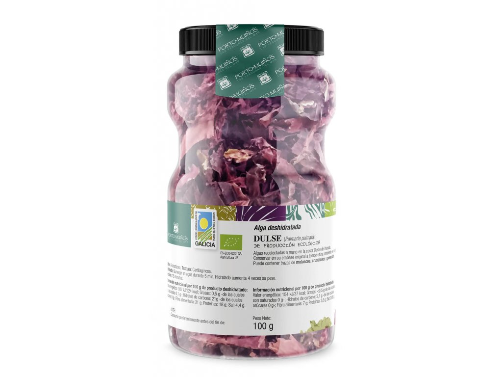 Porto - Muiños Porto - Muinos Mořské řasy Dulse Hmotnost: 100 gramů