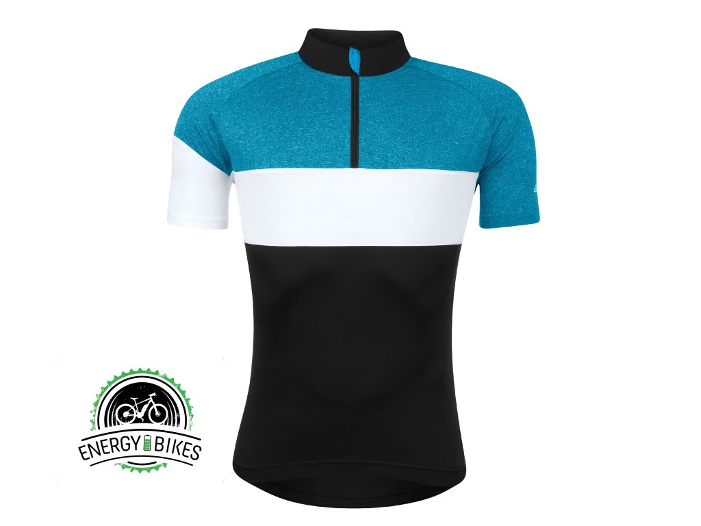 Pánsky dres FORCE VIEW krátky rukáv, čierno-modro-biely (farba Modrá, Veľkosť 3XL)