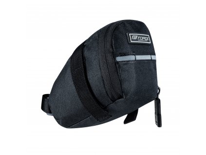 sedlová brašna FORCE ECO na suchý zips, čierna