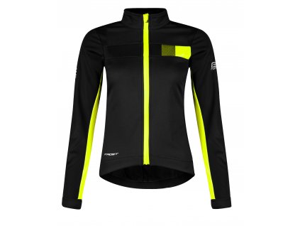 Dámska bunda F FROST LADY softshell zimná, čierno-fluo (Veľkosť M)