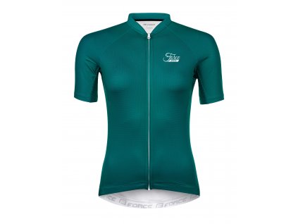 Dámsky dres FORCE PURE LADY krátky rukáv, petrolejový (farba Modrá, Veľkosť XS)