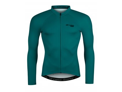 Pánsky dres FORCE PURE dlhý rukáv, petrolejový (Veľkosť M, farba Modrá)