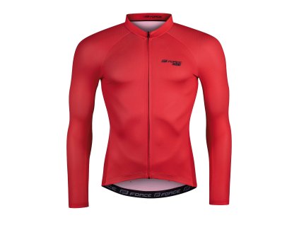 Pánsky dres FORCE PURE dlhý rukáv, červený (Veľkosť M, farba Červená)