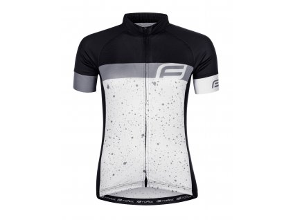 Dámsky dres FORCE SPRAY LADY krátky rukáv, bielo-čierny (Veľkosť XS, farba Čierna)