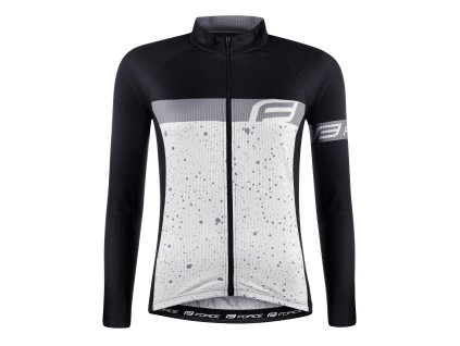 dres FORCE SPRAY LADY dlouhý rukáv, bílo-černý L (Veľkosť L, farba Čierna)