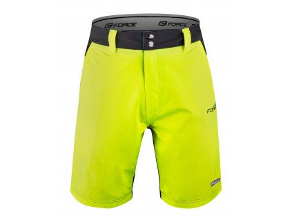 Pánske kraťasy FORCE BLADE MTB odnímateľná vložka, čierno-fluo (Veľkosť L, farba Fluo)