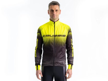 CRUSSIS Cyklistická bunda No-Wind čierno/žltá (Veľkosť 3XL)