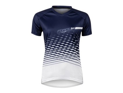 FORCE - Dámsky dres MTB ANGLE s krátkymi rukávmi modro/biely (Veľkosť XL)