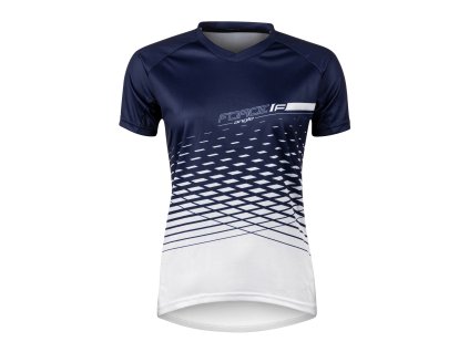 FORCE - Dámsky dres MTB ANGLE s krátkymi rukávmi modro/biely