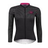 Dámsky dres F POINTS LADY dlhý rukáv, čierno-rúžový