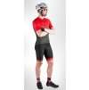 Pánske kraťasy FORCE B51 s trakmi a vložkou, čierno-červené (Veľkosť M, farba Červená)