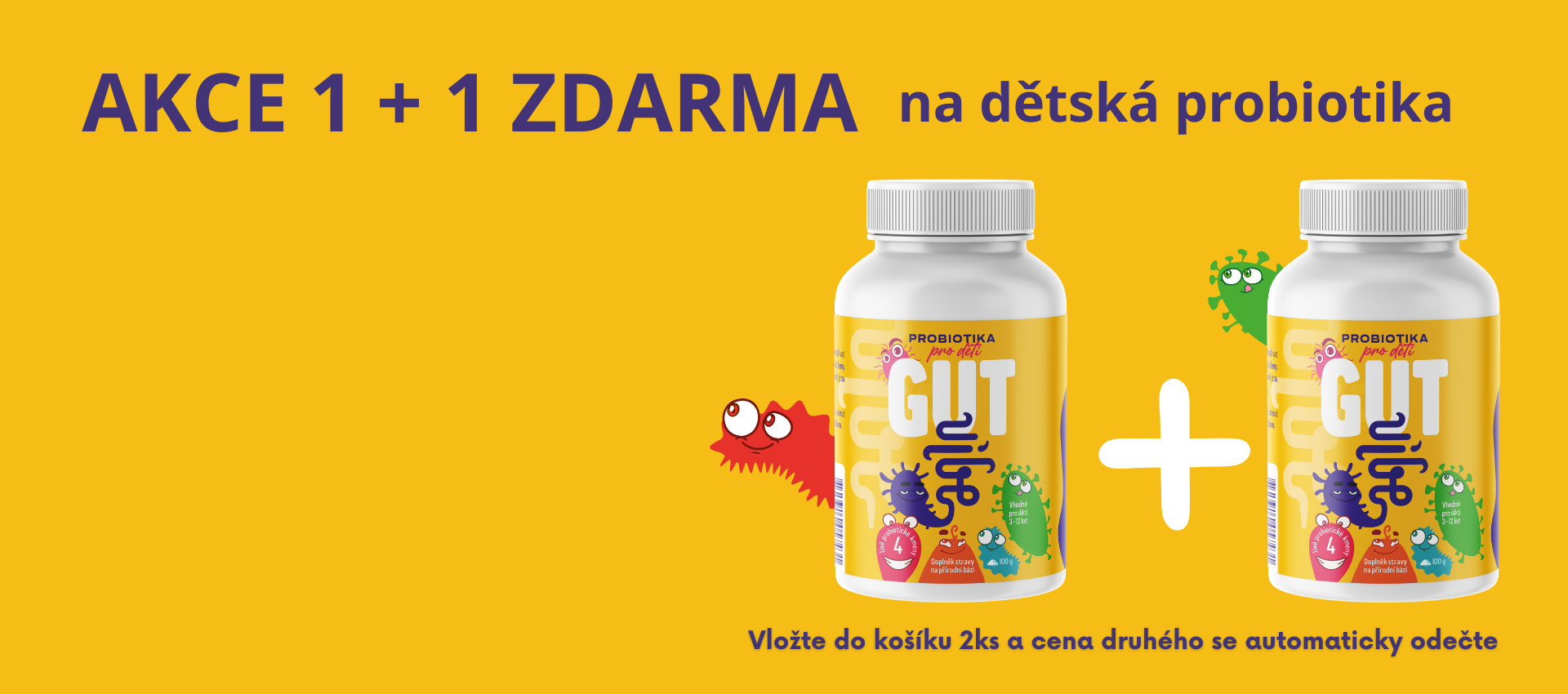 AKCE 1+1 ZDARMA! GutVibe probiotika představují revoluční spojení probiotik a prebiotik, známé jako synbiotika, které vzájemně podporují prospěšnou mikrobiotu střev.