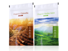 Organic Chlorella tabs a Barley juice powder od Energy