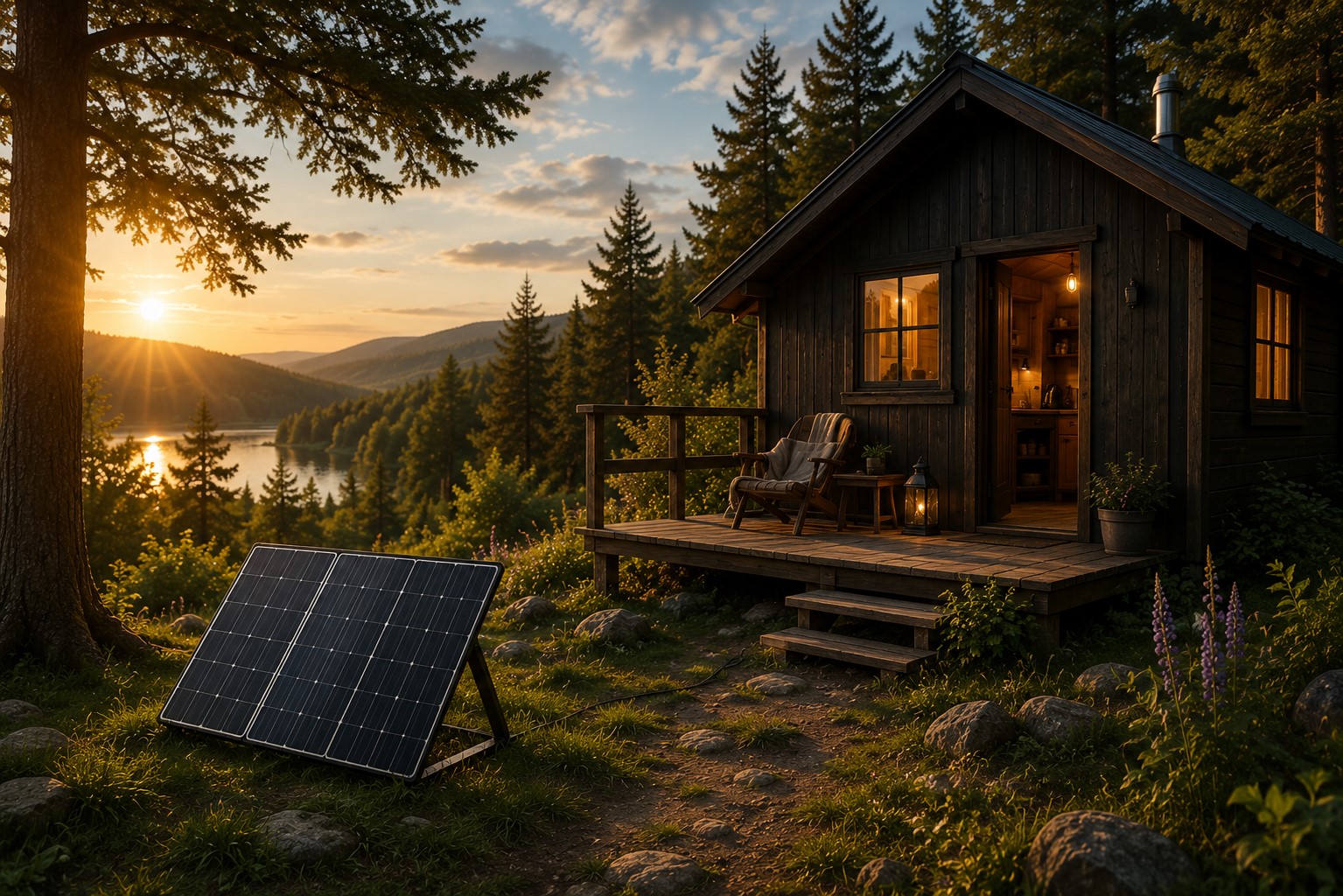 Skládací solární panel na chatu bez elektřiny: Praktické řešení pro energetickou nezávislost