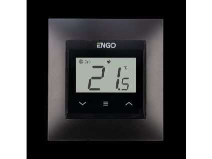 E55-B  Internetový termostat na zapustenie do rámu, čierny