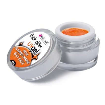 Glitter uv gel neon glimmer orange 5 ml