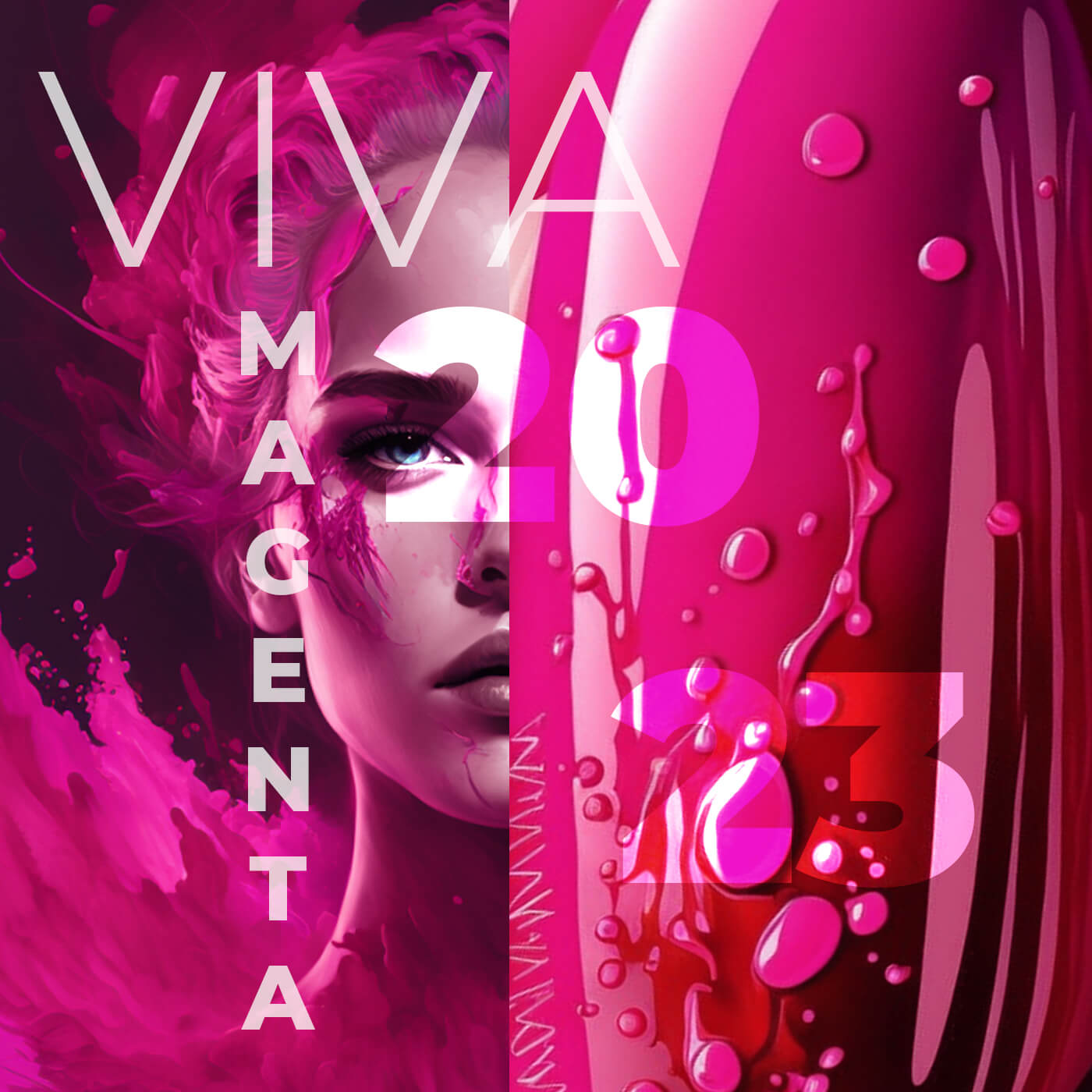 Barva roku 2023 Viva Magenta v nehtové kosmetice