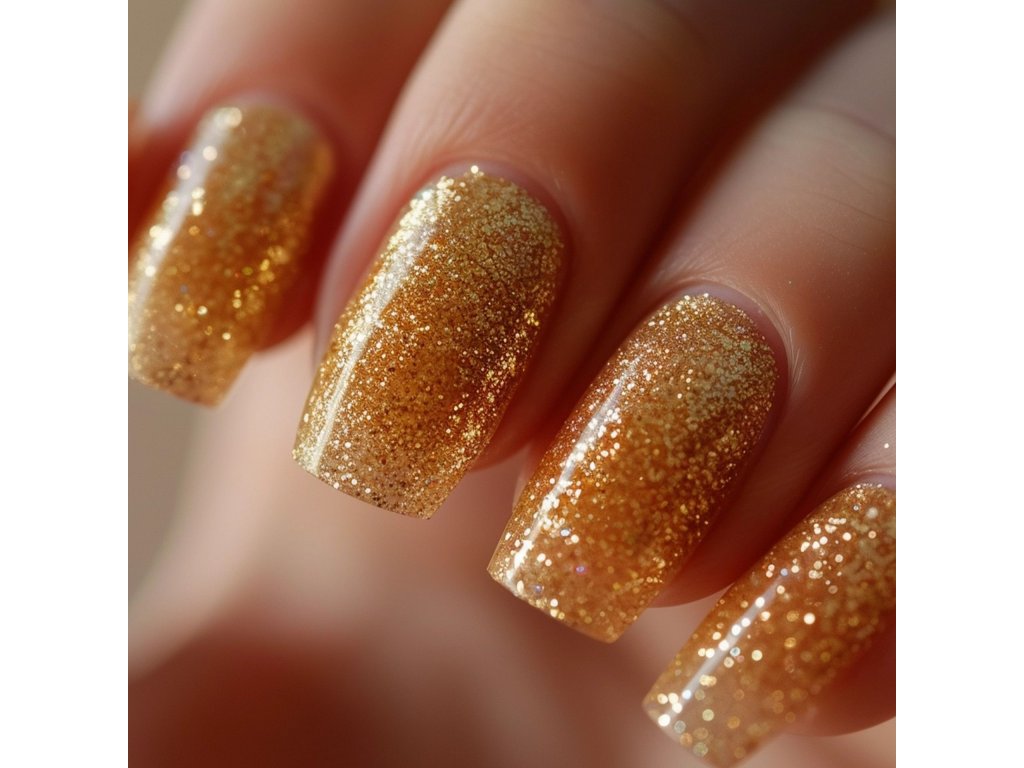 Zlatý gel lak s třpytkami Golden Glitter 5 ml