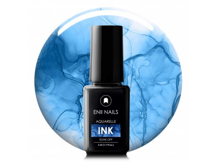 Modrý Zdobící lak na nehty Aquarelle ink 4 Blue 5ml