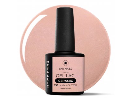 Tělový s perletí Gel Lak Ceramic 135 Nadia Glitter 10ml