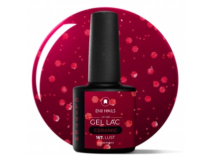 Červený glitry Gel Lak Ceramic 167 Lust 10ml