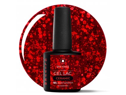 Rubínový červený glitrový Gel Lak Ceramic 181 Noir Sangria 10ml