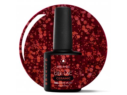 Tmavý rubínový glitrový Gel Lak Ceramic 182 Dark Ruby 10ml