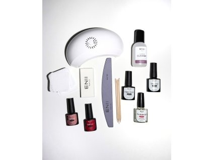 ENII Gel Lak Startovací Sada s lampou 24W - Red & Nude Edition