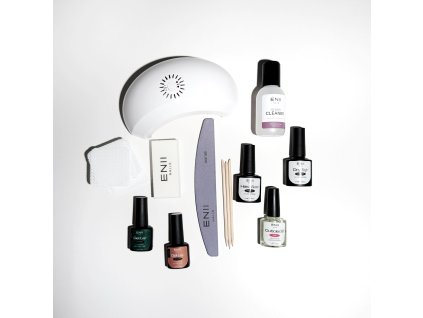 ENII Gel Lak Startovací Sada s lampou 24W - Green & Nude Edition
