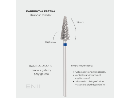 Karbidová fréza Kužel - blue, Ø 6,0 mm