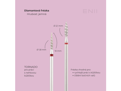 Diamantový nástavec Tornado, red, Ø 1,8 mm