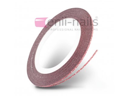 Nail art glitrová páska - červená, 1 mm