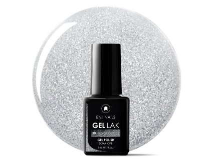 Stříbrný glitrový Gel Lak 30 Silver Glitter 5ml