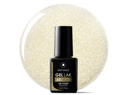Zlatý glitrový Gel Lak 60 Golden Glitter 5ml