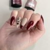 Hnědo červený perleťový Gel lak, Vánoční nehty 2