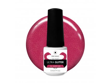 Ružový glittrový gel lak Ultra Glitter 5ml