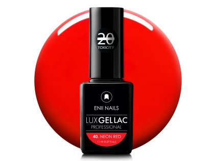 Neónovo-červený gel lak LUX GEL LAC 40.