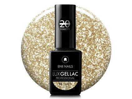 Zlatý glittrový gél lak LUX GEL LAC 54. Gold 11 ml