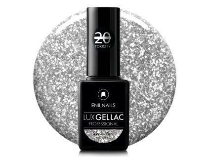 Strieborný glittrový gél lak LUX GEL LAC 55. Silver 11 ml