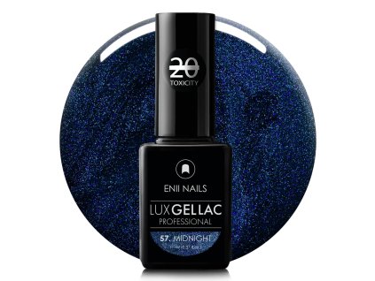 Tmavomodrý glittrový gél lak LUX GEL LAK 57. Midnight 11 ml