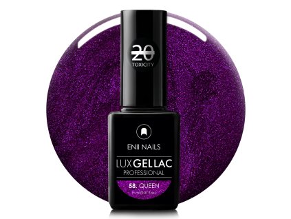 Fialový trblietavý gél lak LUX GEL LAC 58. Queen 11 ml