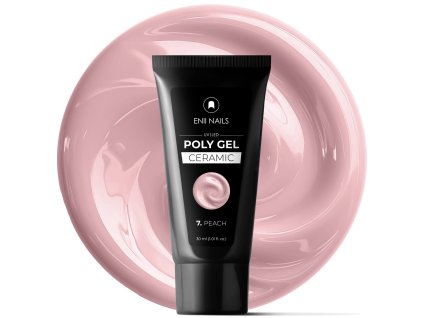 Broskvový Poly gel Ceramic v tube 7 Peach 30ml