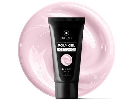 Svetle ružový Poly gel Ceramic v tube 8 Milky Pink 30ml