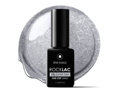 ENII Rocklac 172 strieborný s glitrami Silver Star 11ml