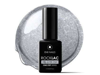 ENII Rocklac 172 strieborný s trblietkami Silver Star 11ml