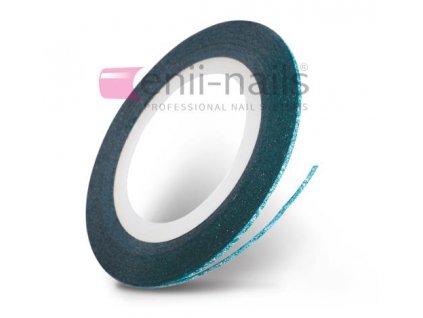 Nail art flitrová páska - modrá, 1mm