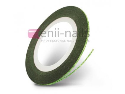 Nail art flitrová páska - zelená, 1mm