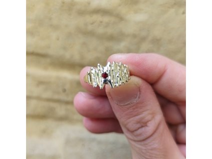 Stříbrný prsten - Limitovaná kolekce – Kůra & Granát č. 1