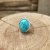 Stříbrný prsten s tyrkysem a obrubou