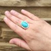Stříbrný prsten s tyrkysem a obrubou